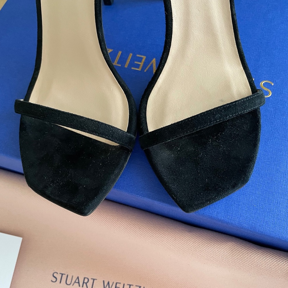 Disney x Stuart Weitzman Nudistcurve Black 100 Sz 5 - Picture 12 of 16